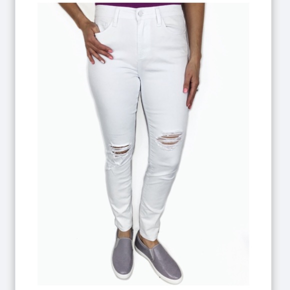 Judy Blue Denim - White Light Destroyed High Waist Skinny Judy blue